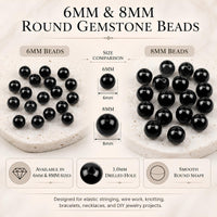 Black Obsidian Round Beads, 100 pcs