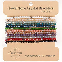 Cherry Tree Collection Crystal Bracelet Sets | Set of 12 | Twilight-Silver product image