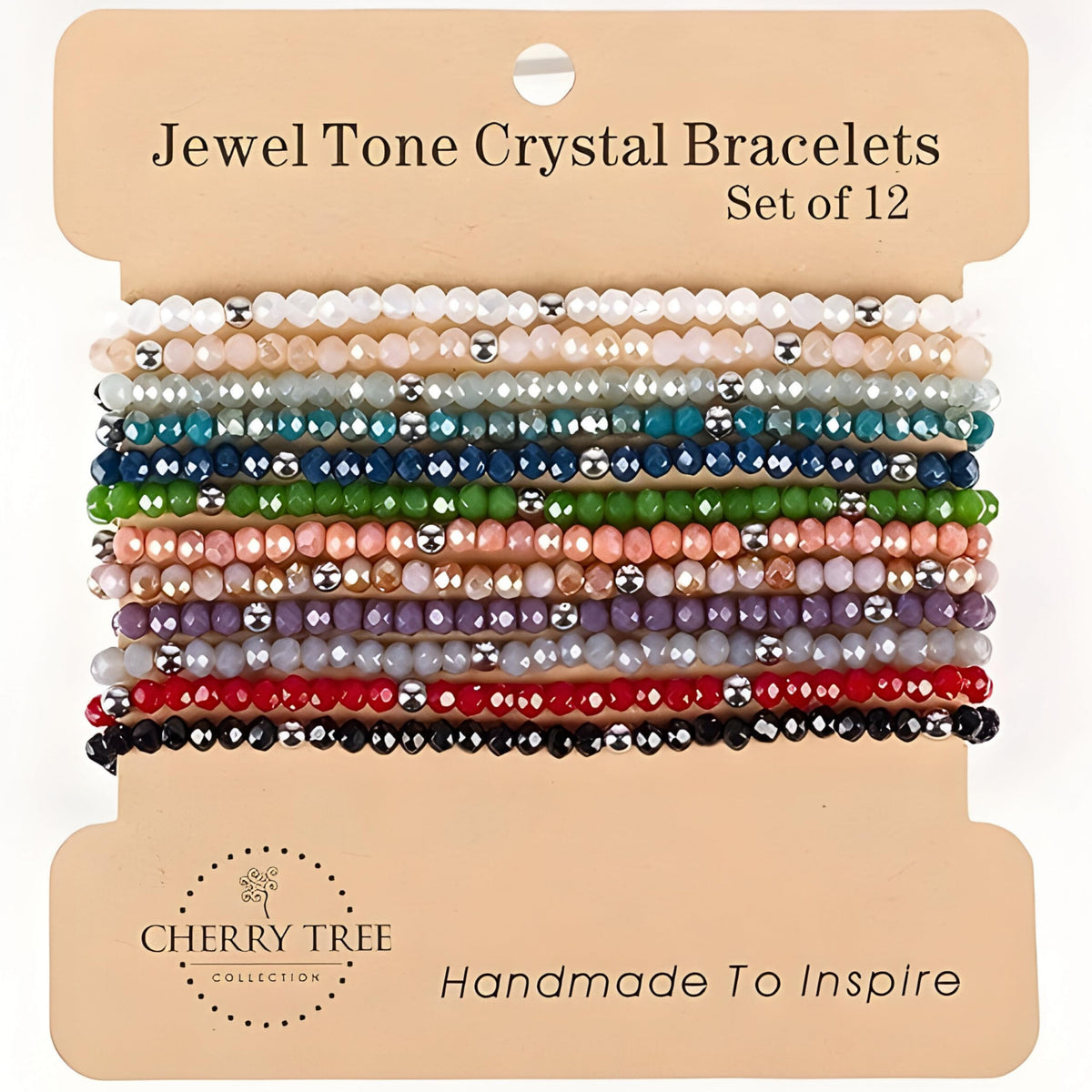 Cherry Tree Collection Crystal Bracelet Sets | Set of 12 | Twilight-Silver product image