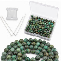 African Turquoise Round Beads, 100 pcs