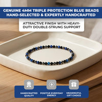 Triple Protection Blue 4mm Stretch Bracelet