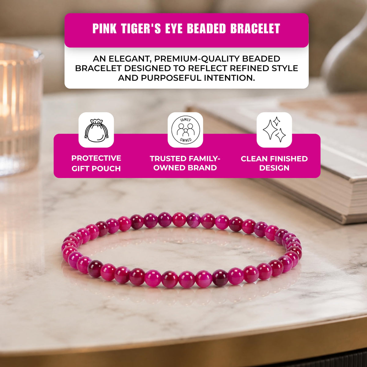 Cherry Tree Collection Pink Tiger's Eye product image