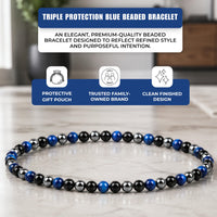 Triple Protection Blue 4mm Stretch Bracelet