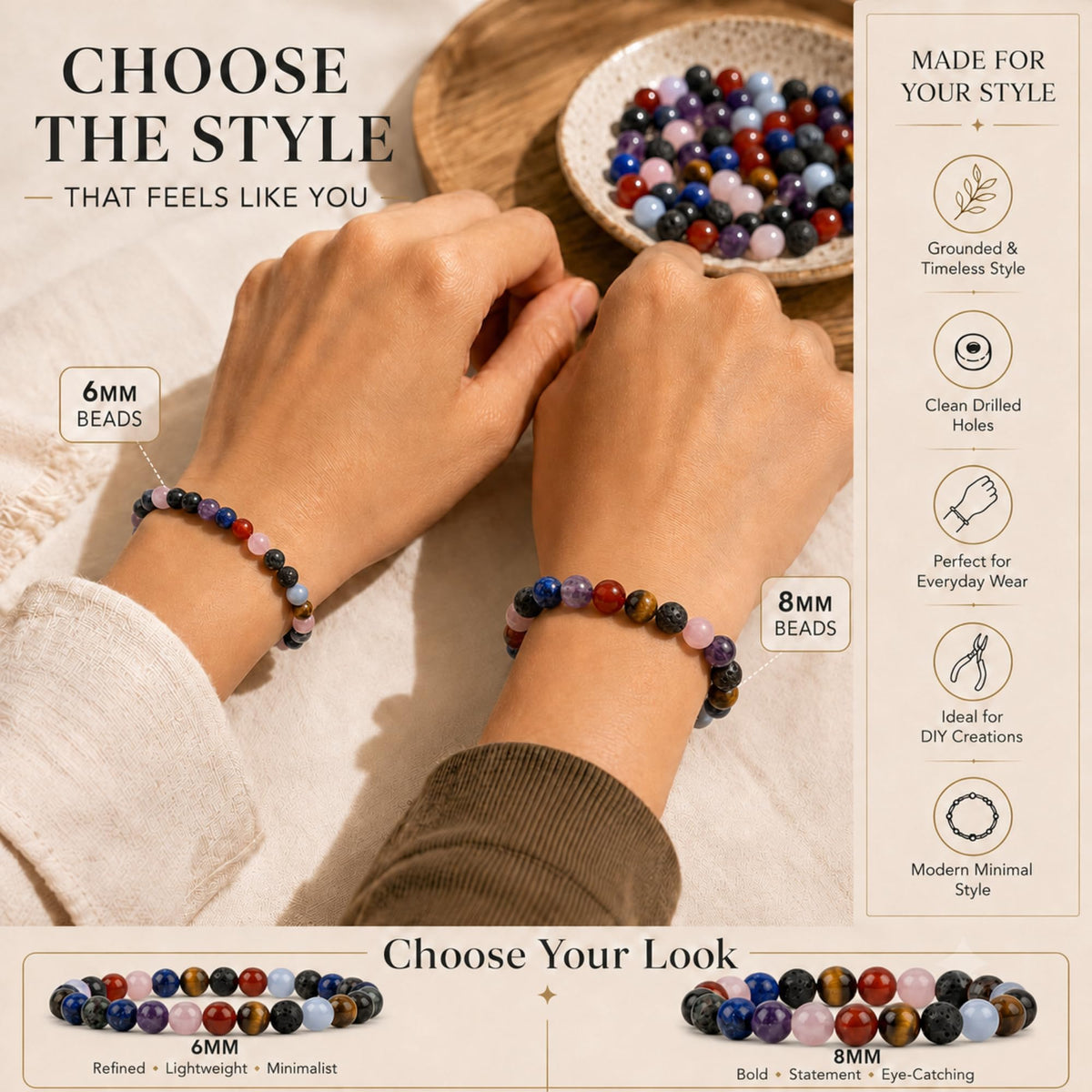 Chakra Round Beads, 100 pcs