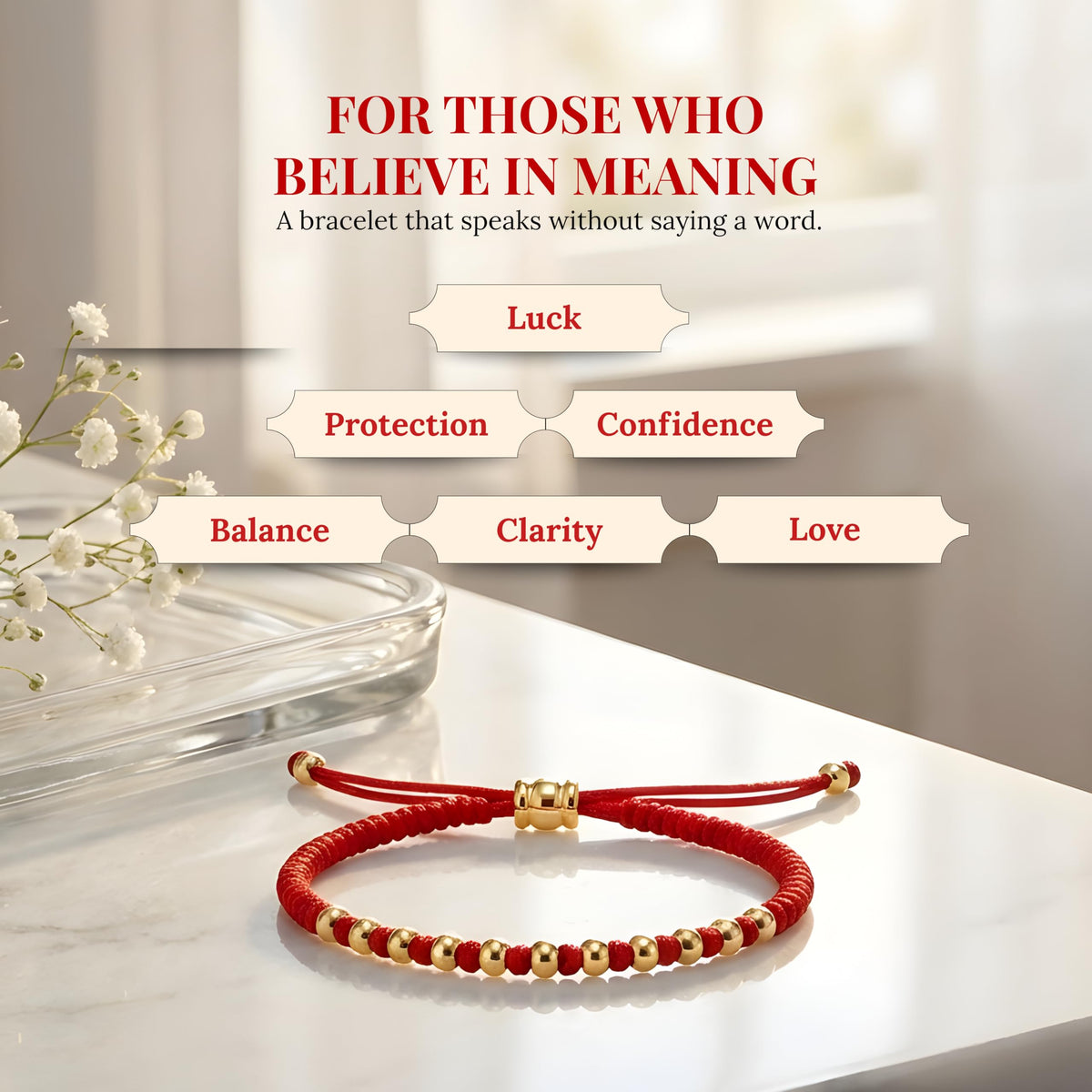 Cherry Tree Collection Red String Bracelet | Bead product image