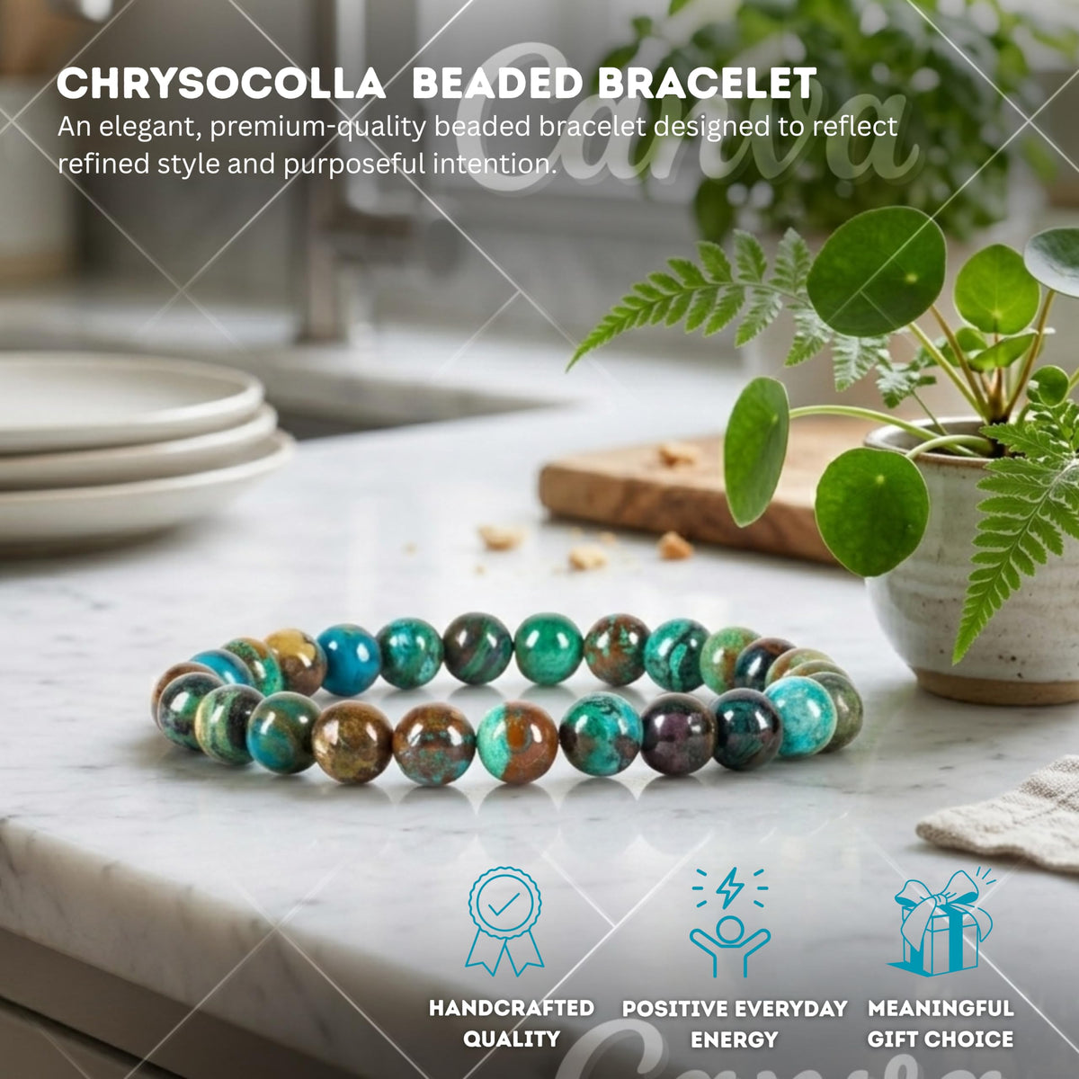Chrysocolla 8mm Stretch Bracelet