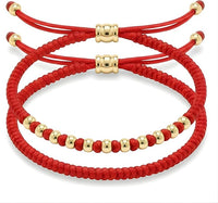 Cherry Tree Collection | Red String Bracelet | Plain & Bead Set