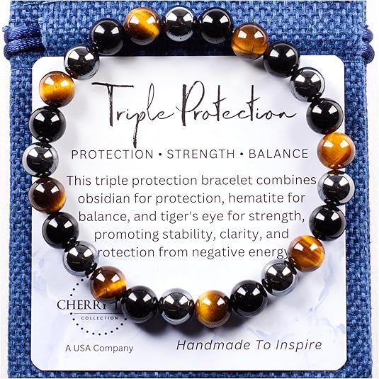 Cherry Tree Collection | Stretch Bracelet | 8mm Beads (Triple Protection Gold)