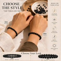 Black Agate Round Beads, 100 pcs