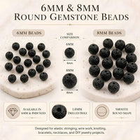 Lava Round Beads, 100 pcs