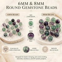 Fluorite Round Beads, 100 pcs
