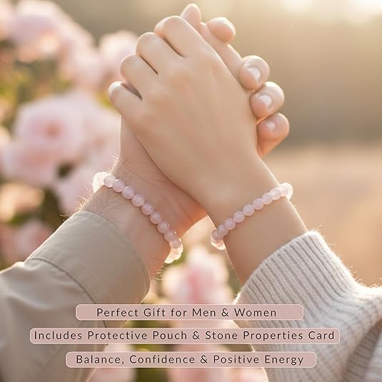 Cherry Tree Collection | Stretch Bracelet | 8mm Beads (Madagascar Rose Quartz)