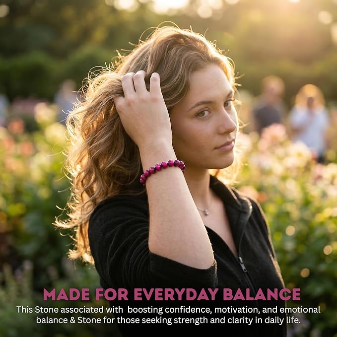 Cherry Tree Collection | Stretch Bracelet | 8mm Beads (Pink Tiger's Eye)