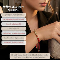 Cherry Tree Collection | Red String Bracelet | Plain & Bead Set