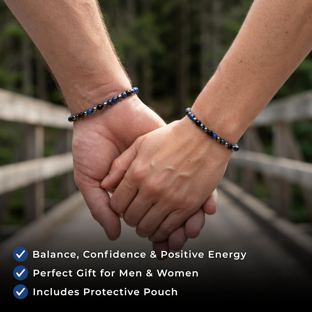 Triple Protection Blue 4mm Stretch Bracelet