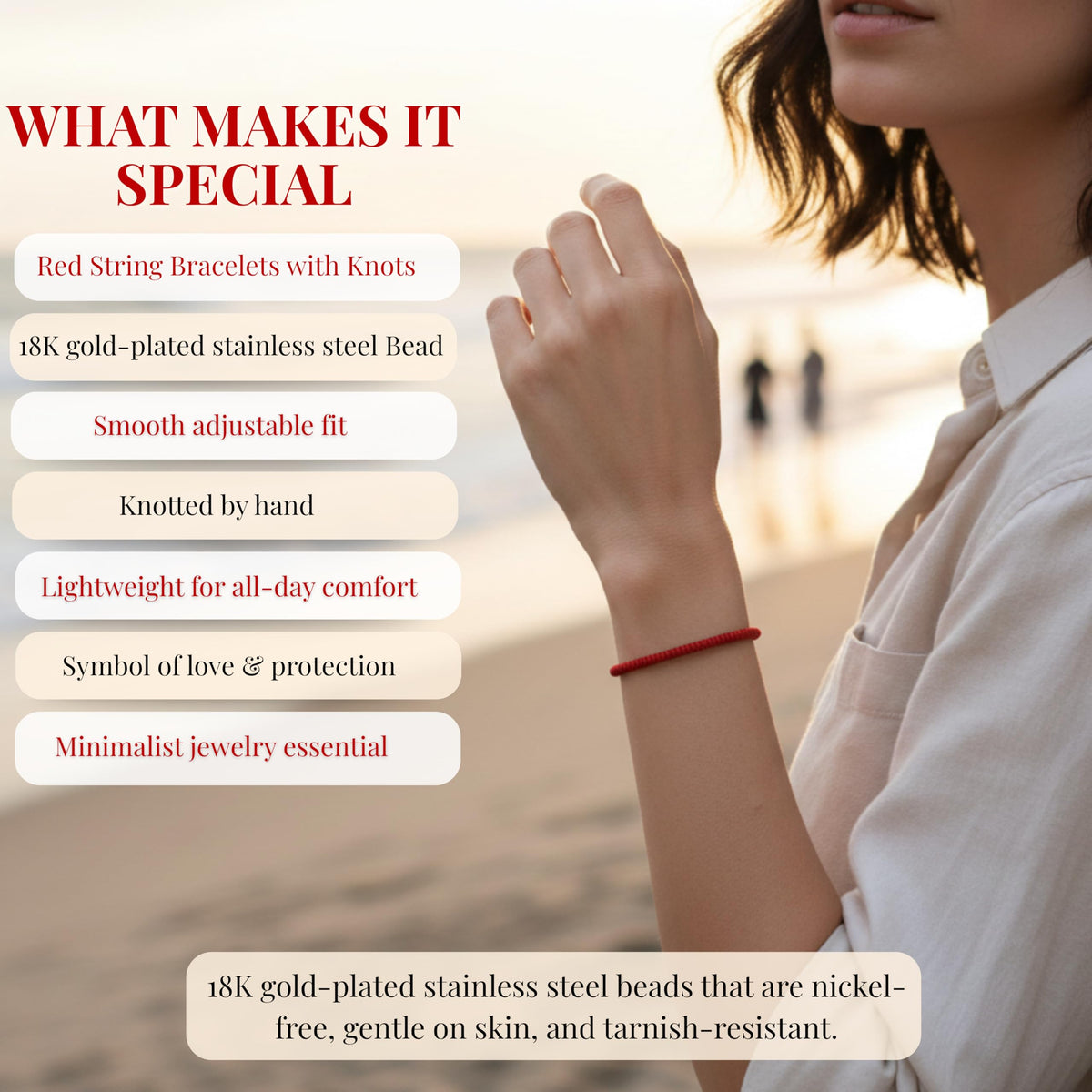 Cherry Tree Collection Red String Bracelet | Plain product image