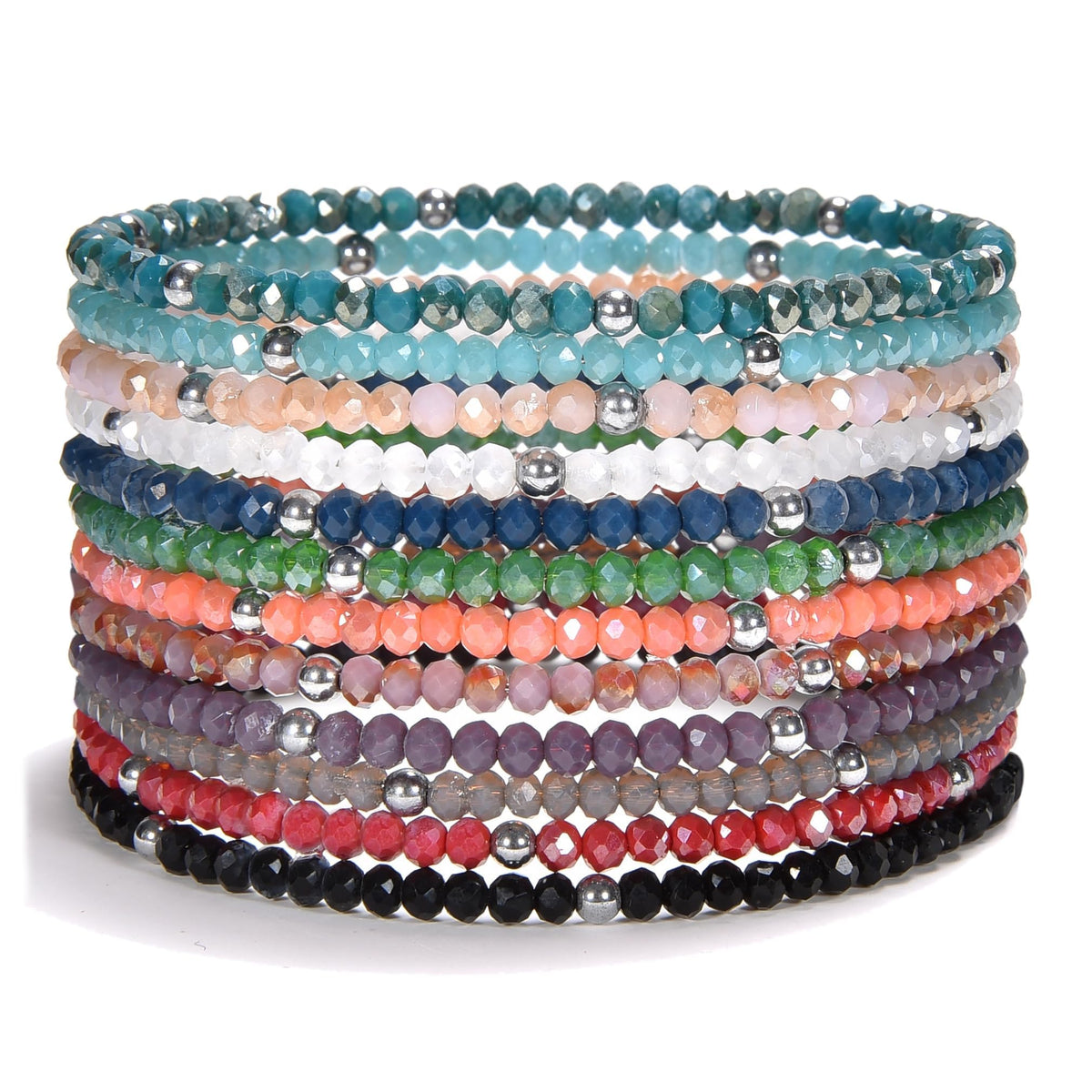 Cherry Tree Collection Crystal Bracelet Sets | Set of 12 | Twilight-Silver product image
