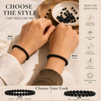 Black Tourmaline Round Beads, 100 pcs