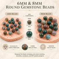Indian Agate Round Beads, 100 pcs