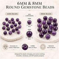 Amethyst Round Beads, 100 pcs