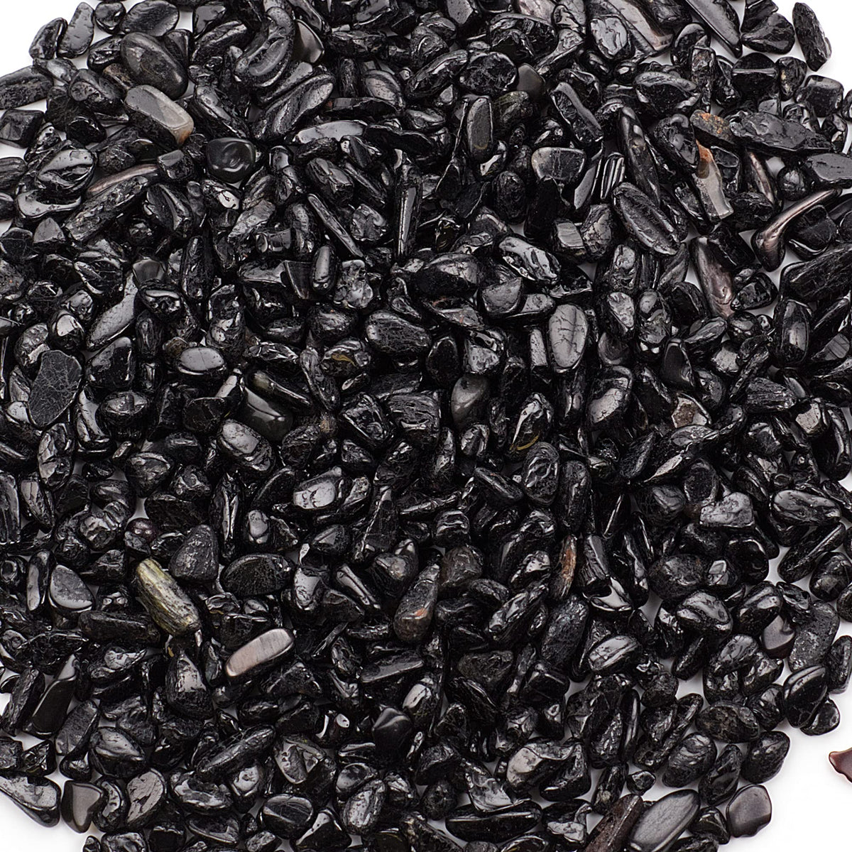 Black Tourmaline Polished Chips, 1/2 lb