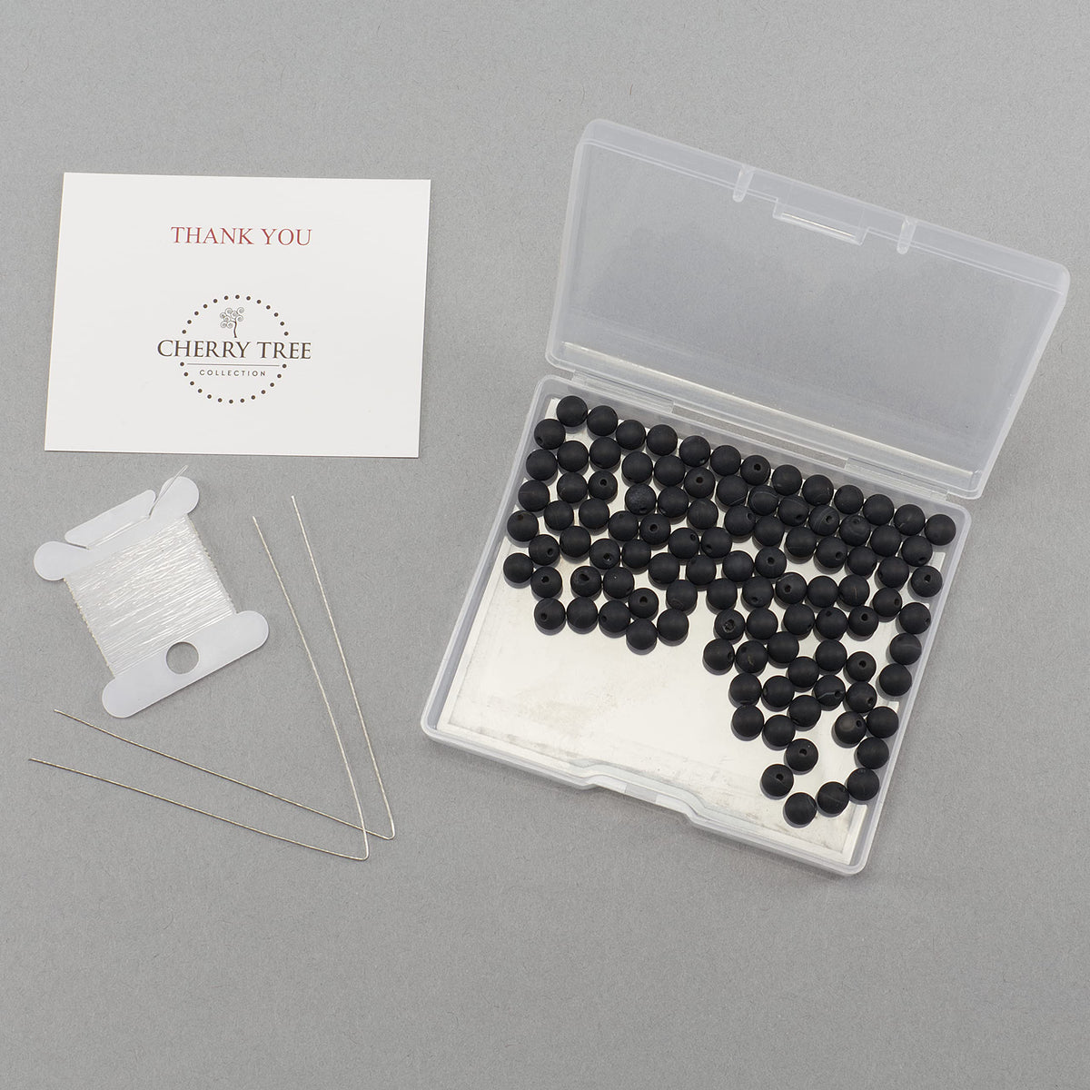 Black Agate (Matte) Round Beads, 100 pcs