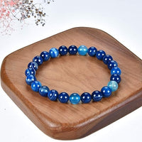 Cherry Tree Collection | Stretch Bracelet | 6mm Beads (Lace Agate - Blue)
