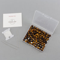 Tiger's Eye Round Beads, 100 pcs