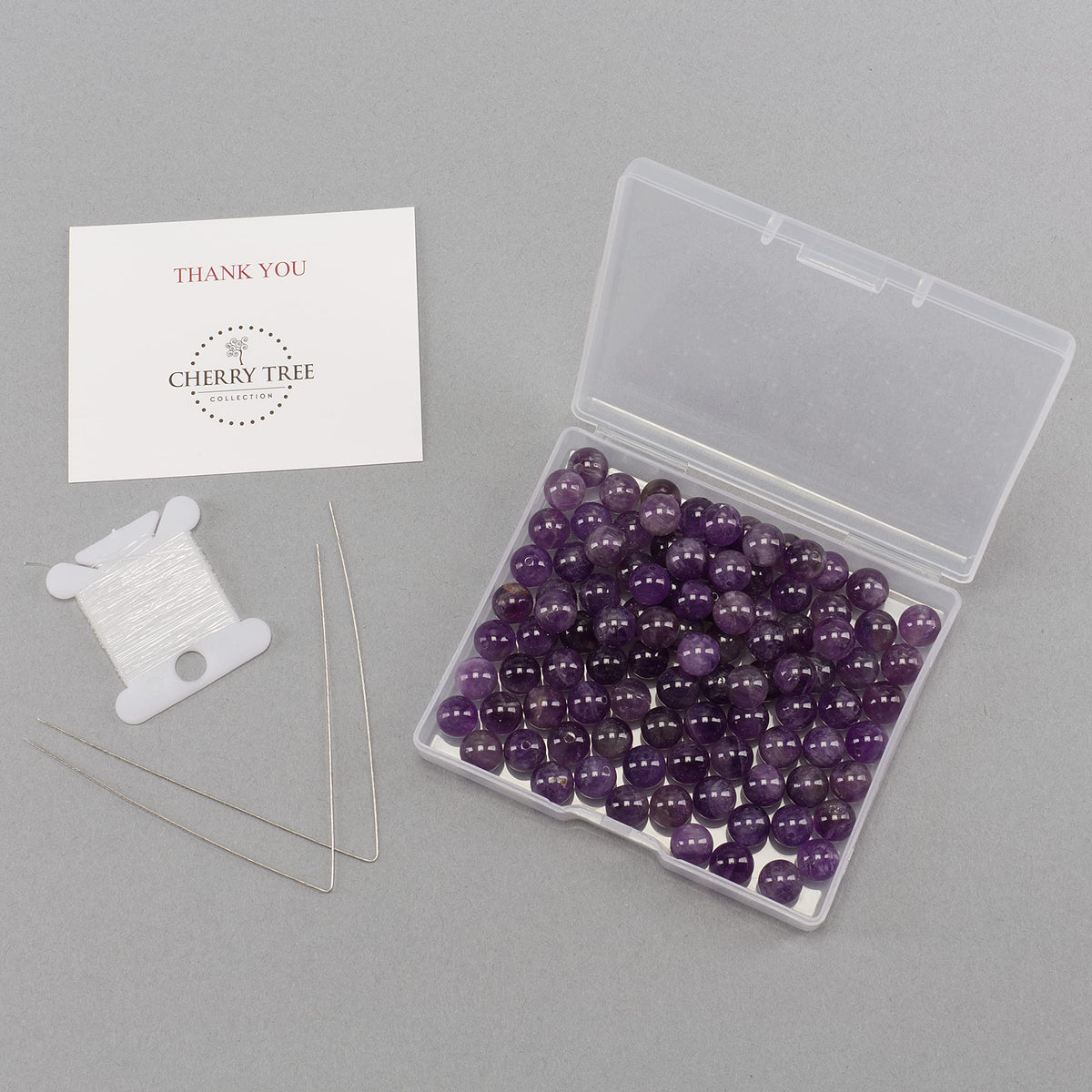 Amethyst Round Beads, 100 pcs