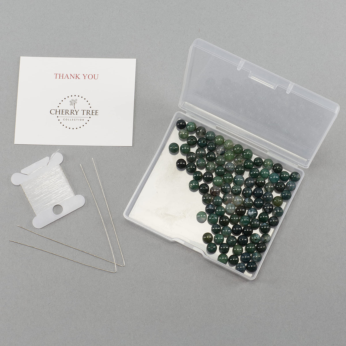 Moss Agate Round Beads, 100 pcs