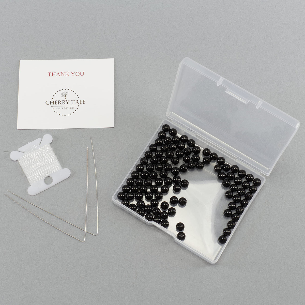 Black Tourmaline Round Beads, 100 pcs