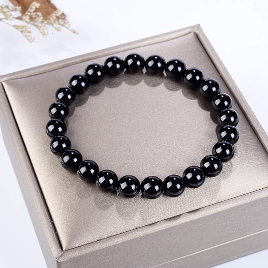 Cherry Tree Collection | Stretch Bracelet | 8mm Beads (Black Tourmaline)