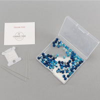 Lace Agate (Blue) Round Beads, 100 pcs