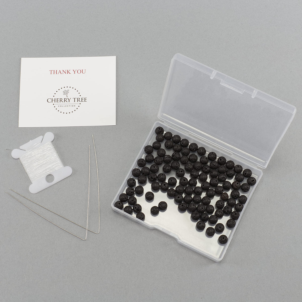 Lava Round Beads, 100 pcs