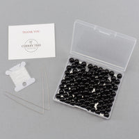 Black Obsidian Round Beads, 100 pcs