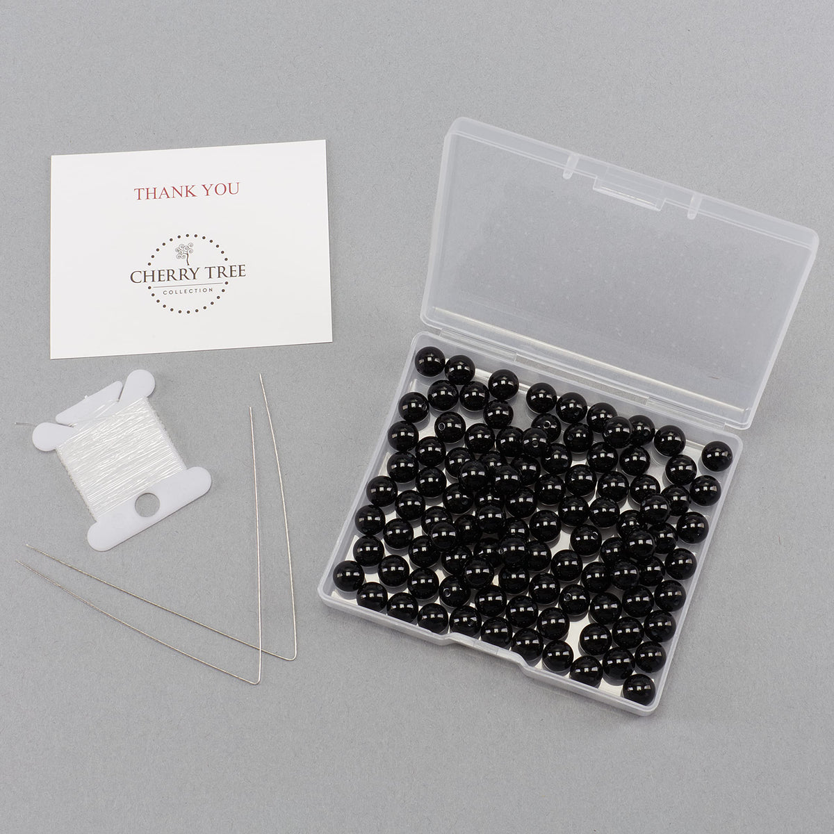 Black Obsidian Round Beads, 100 pcs