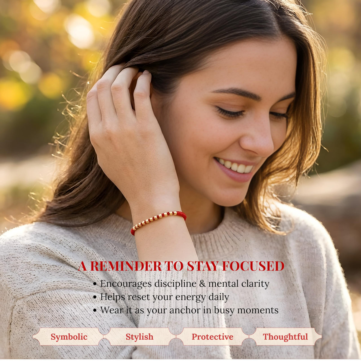 Cherry Tree Collection Red String Bracelet | Bead product image