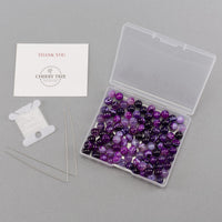 Lace Agate (Purple) Round Beads, 100 pcs