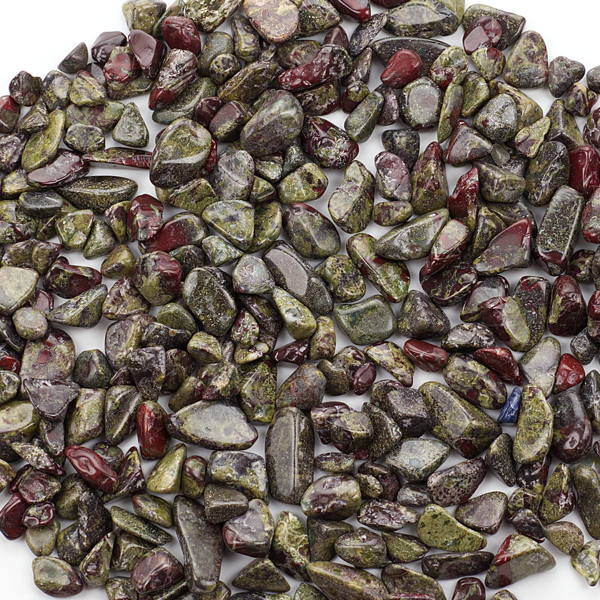 Dragon Blood Jasper Polished Chips, 1/2 lb