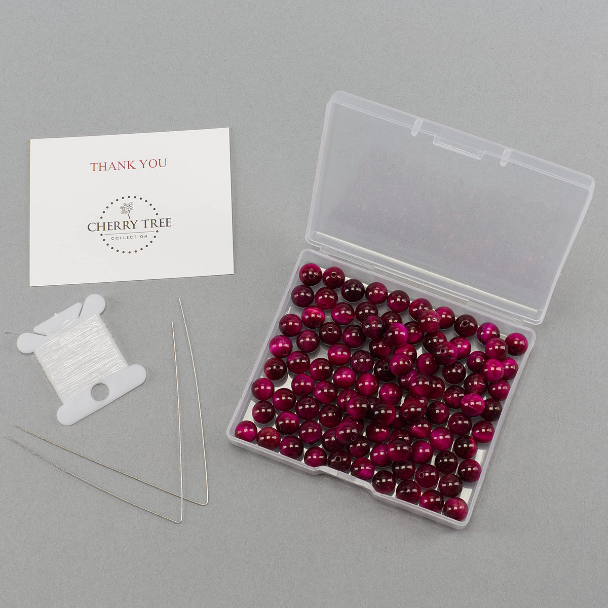 Pink Tiger's Eye Round Beads, 100 pcs