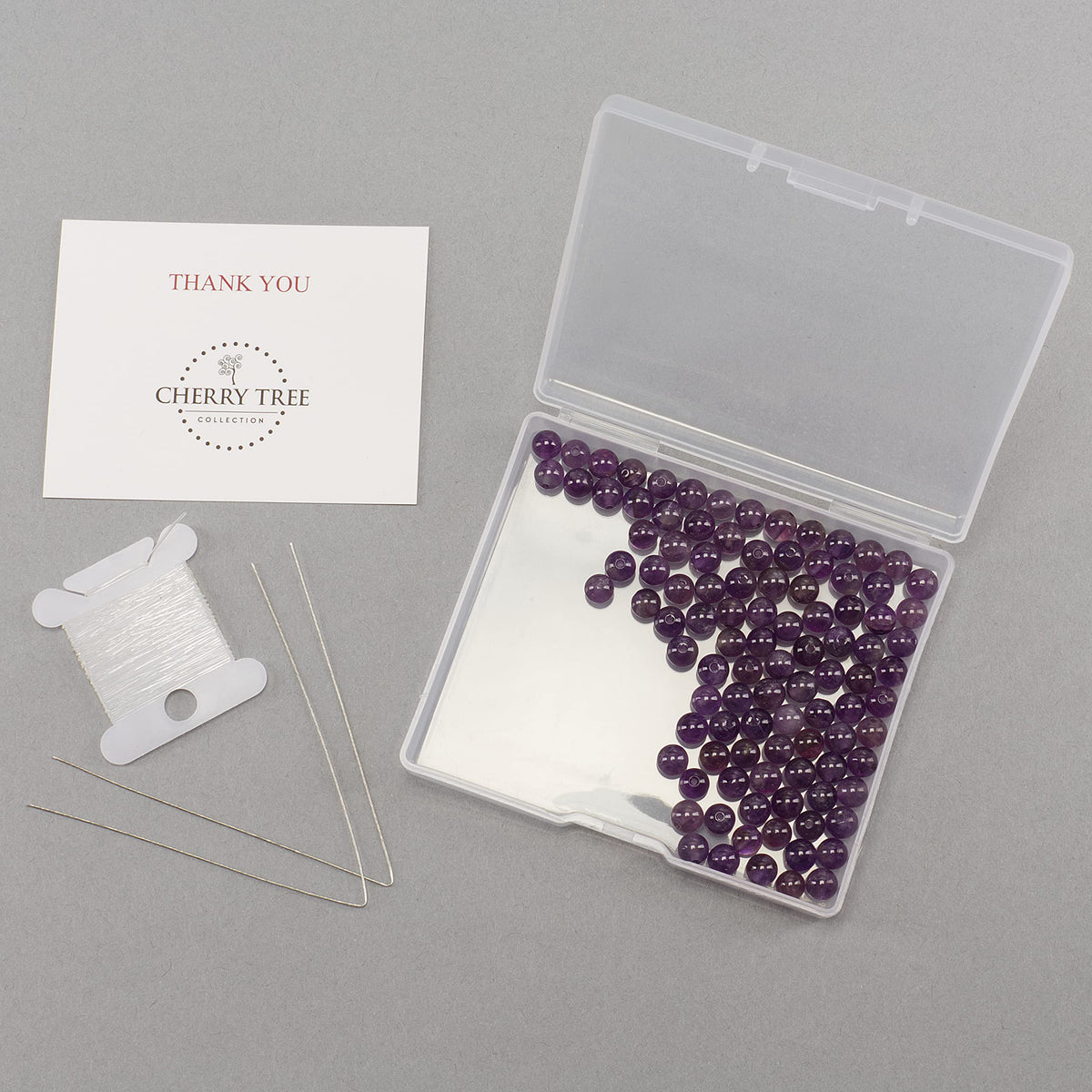Amethyst Round Beads, 100 pcs