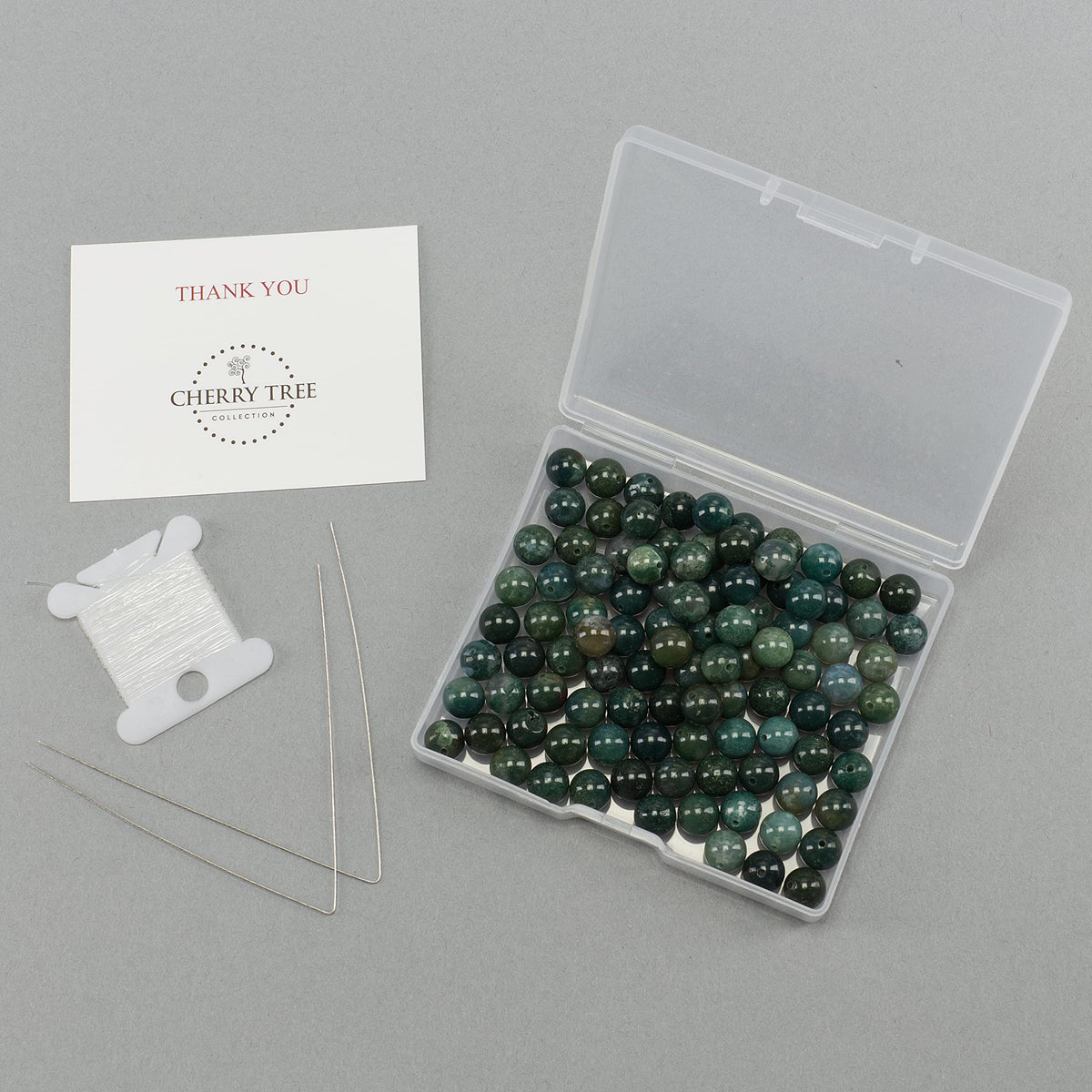 Moss Agate Round Beads, 100 pcs