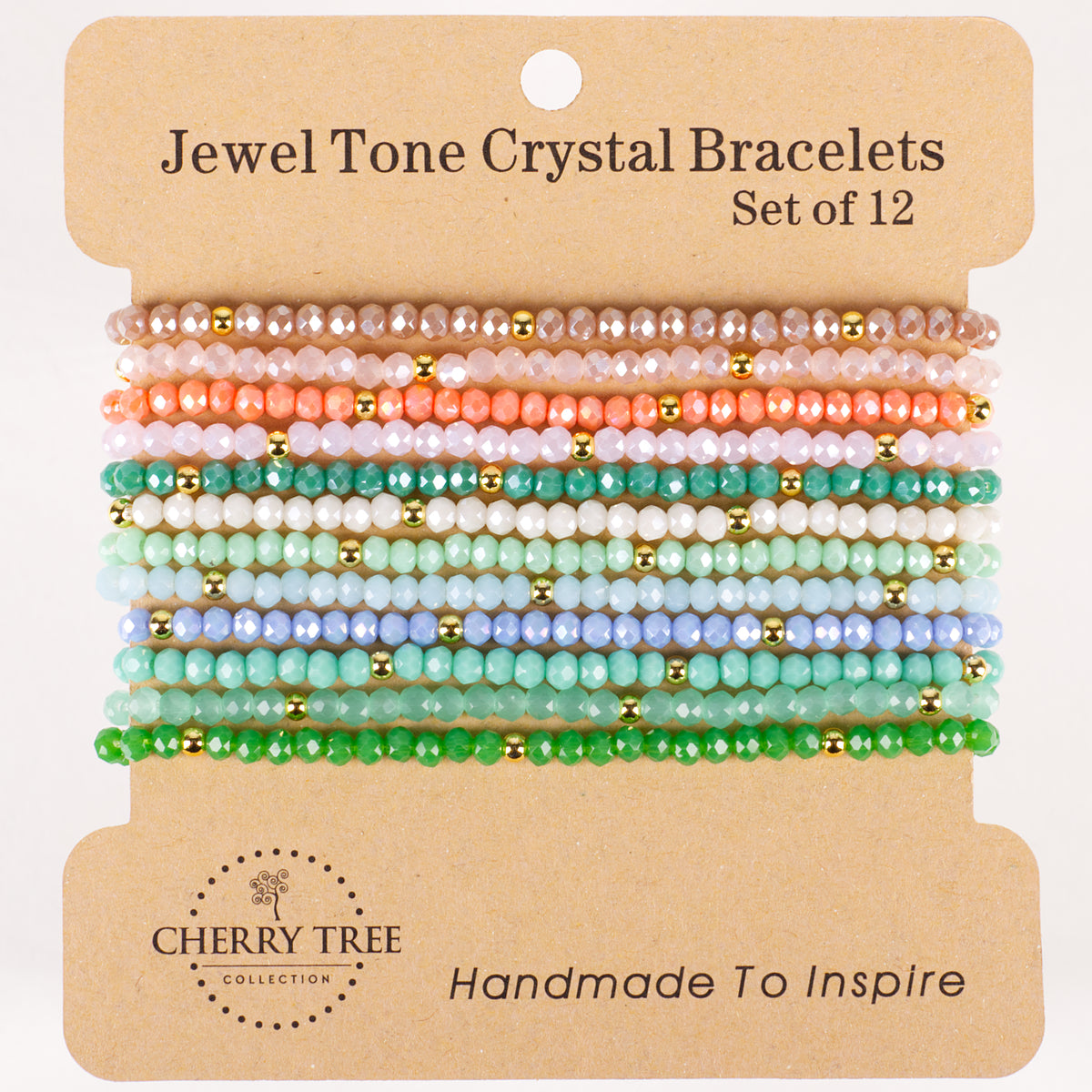 Cherry Tree Collection | Crystal Bracelet Sets | Set of 12 | Daybreak-Gold