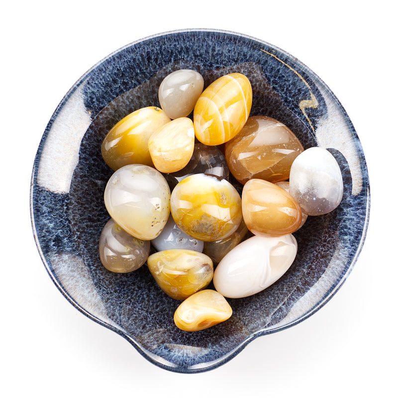 Cherry Tree Collection | Polished Gemstone Nuggets | 1/2 Pound (Yellow Crazy Lace Agate)