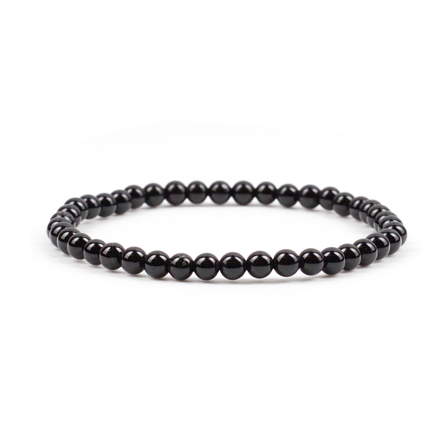 Stretch Bracelet | 4mm Beads (Black Obsidian)