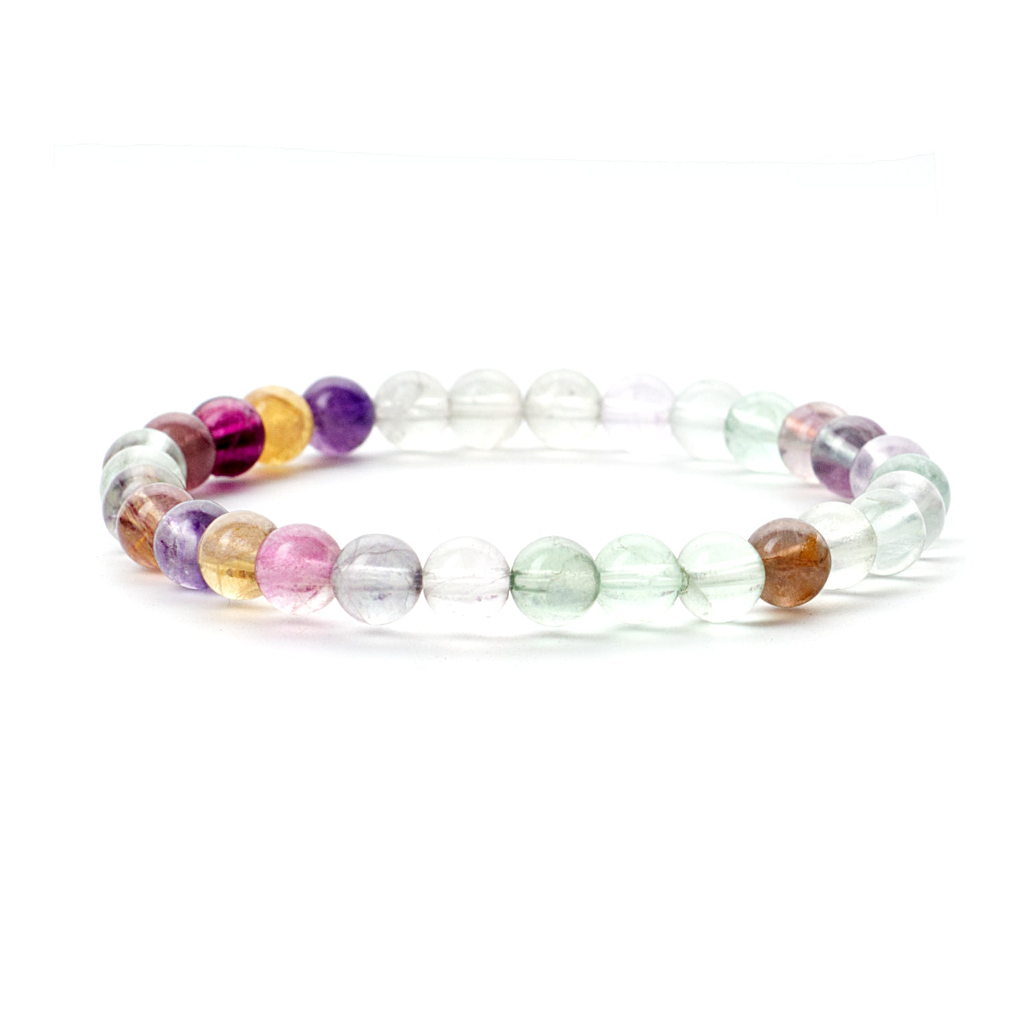 Stretch Bracelet | 6mm Beads (Rainbow Fluorite)