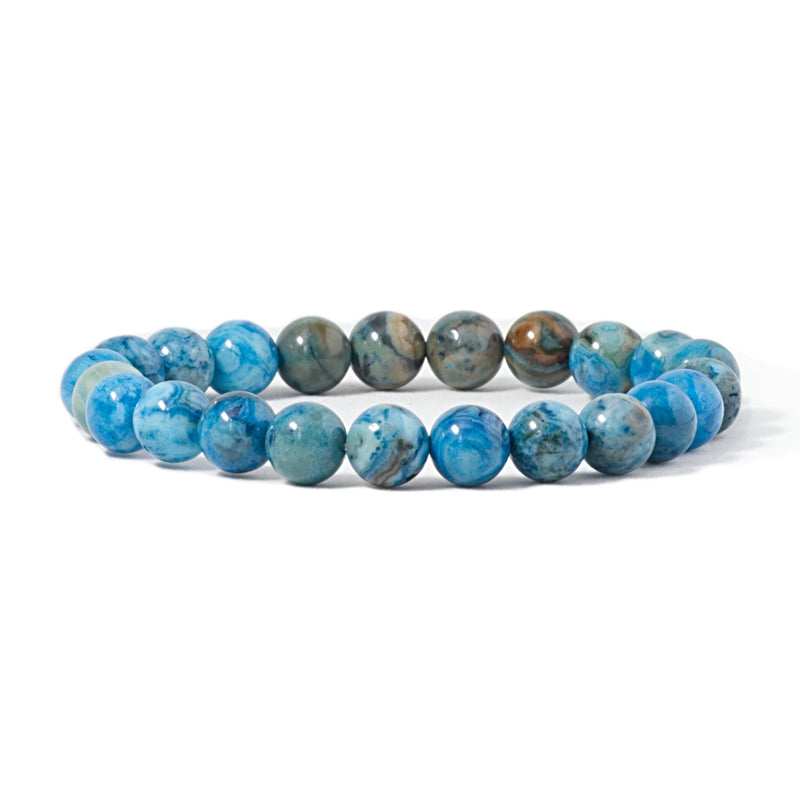 Cherry Tree Collection | Stretch Bracelet | 8mm Beads (Blue Crazy Lace Agate)