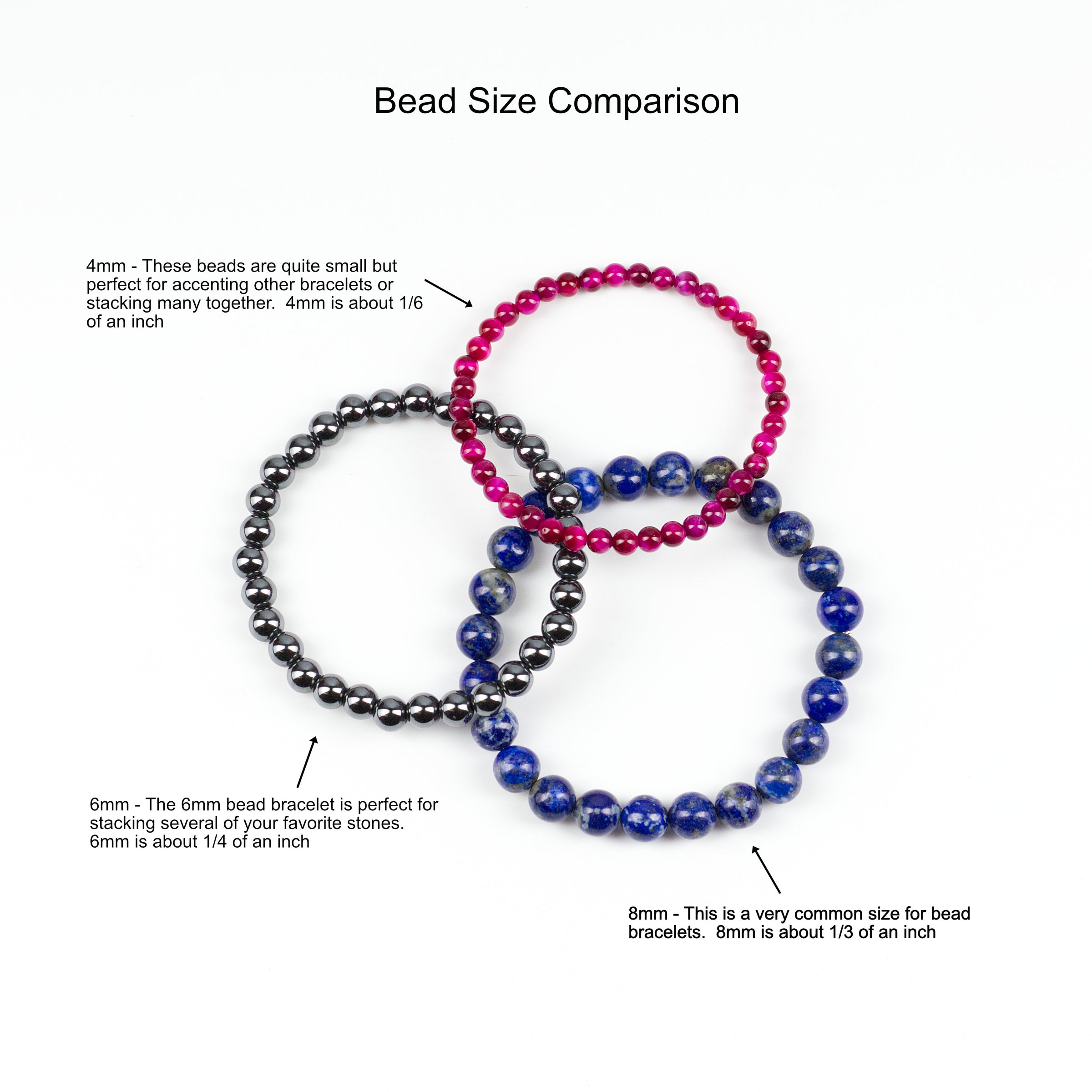 Stretch Bracelet | 4mm Beads (Black Agate)