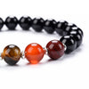 Chakra Stretch Bracelet | 8mm beads with Sterling Silver Spacers (Black Tourmaline)