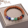 Chakra Stretch Bracelet | 8mm beads with Sterling Silver Spacers (Rudraksha)